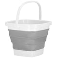 Lighean pliabil, patrat, din plastic si silicon, 30x24cm, 10litri, gri