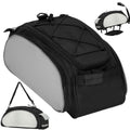 Geanta portbagaj bicicleta, 1 compartiment si 3 buzunare laterale, 40x20x17cm, negru cu elemente reflectorizante gri