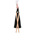 Cos de rufe cu 3 compartimente, cadru din lemn, 67x42x57 cm, 105 litri