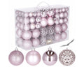 Set globuri de Craciun, 100 bucati, 3-6cm, roz
