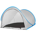 Cort plaja si picnic semi-deschis Sersimo, protectie UV, 200x120x110cm, gri