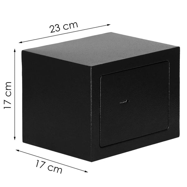 Seif standard cu cheie, 170x230x170 mm, Otel, Negru