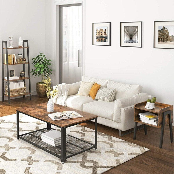 VASAGLE Noptiera cu compartiment de depozitare frontal deschis, MDF, 42x35x52cm, maro rustic