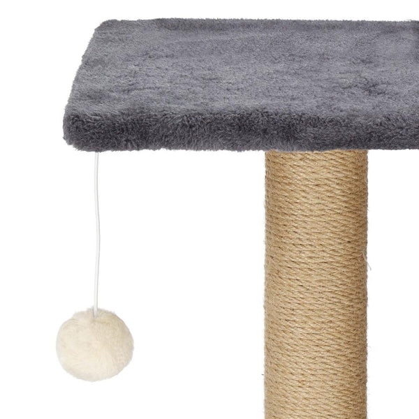 Ansamblu de joaca pentru pisici, cu loc pentru zgariat, hamac, minge, 121cm, grafit