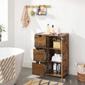 SONGMICS Comoda cu 3 sertare si dulap, 60x30x80cm, maro rustic