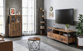 VASAGLE Dulap multifunctional pentru baie, stil industrial, 60x30x108cm, maro rustic si negru