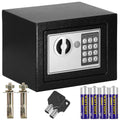 Seif electronic standard cu cifru si cheie, 170x230x170 mm, Otel, Negru