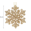 Decoratiune brad fulg de zapada, set 8 bucati, 8cm, auriu