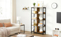 VASAGLE Biblioteca cu rafturi deschise, 8 compartimente, design industrial, 80x33x149cm, maro retro si negru