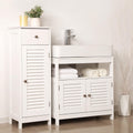 VASAGLE Dulap baie baza lavoar, cu 2 usi, 2 compartimente, alb 60x60x30 cm, alb