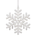 Decoratiune brad fulg de zapada, set 3 bucati, 8cm, alb