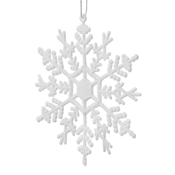 Decoratiune brad fulg de zapada, set 3 bucati, 12cm, alb