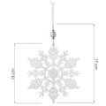Decoratiune brad fulg de zapada, 13cm, alb cu sclipici