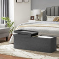 SONGMICS Taburet pliabil cu sezut moale, spatiu de depozitare 120litri, maxim 300kg, 110x38x38cm, gri