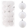 Set globuri de Craciun, 20 bucati, 8cm, alb perlat