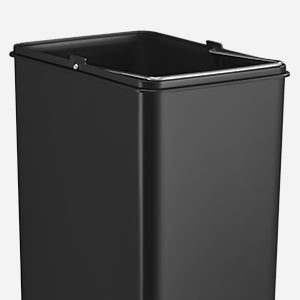 SONGMICS Cos de gunoi din inox cu 2 compartimente colectare selectiva, cu galeti interioare, 2x15litri, argintiu si negru