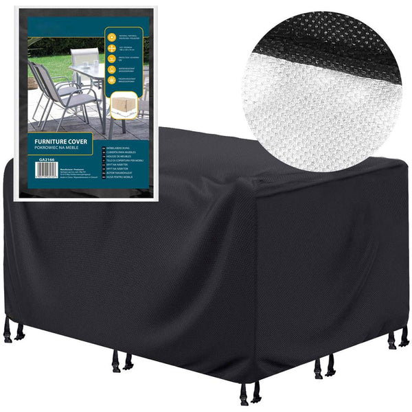 Husa mobilier gradina, impermeabila, cu protectie UV, 180x120x74cm, negru