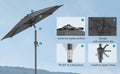 SONGMICS Umbrela de gradina 200 cm, inclinare dubla 30°, poliester UPF 50+, cadru metalic, gri