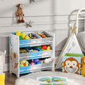 SONGMICS Raft de depozitare jucarii, 9 cutii detasabile din tesatura, 62x29x60cm, alb