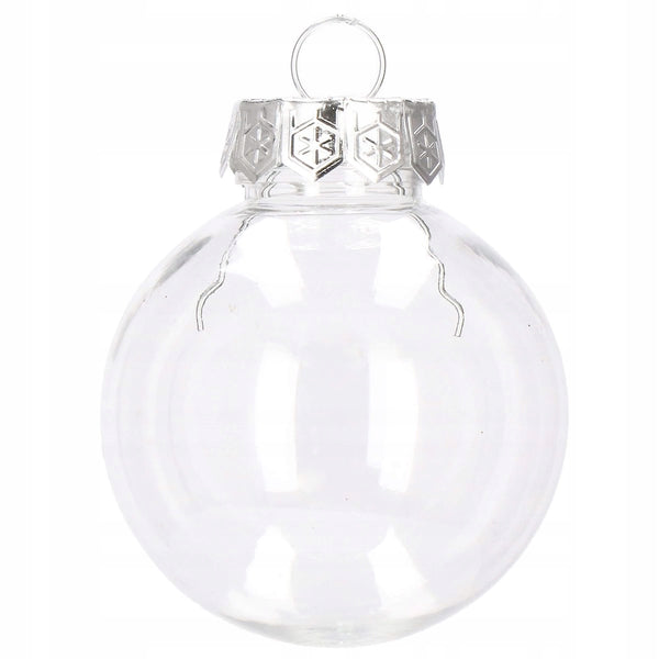 Set globuri de Craciun Inedit, 30 bucati, 6cm, transparente si albastru