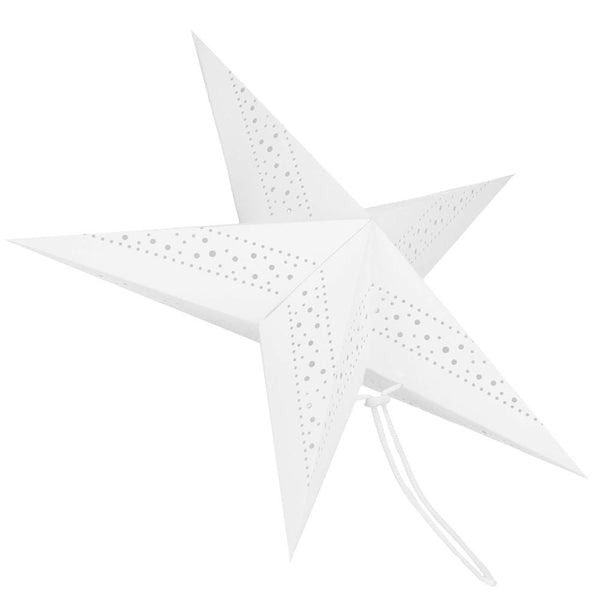 Stea decorativa 3D din hartie ajurata, 60cm, alba