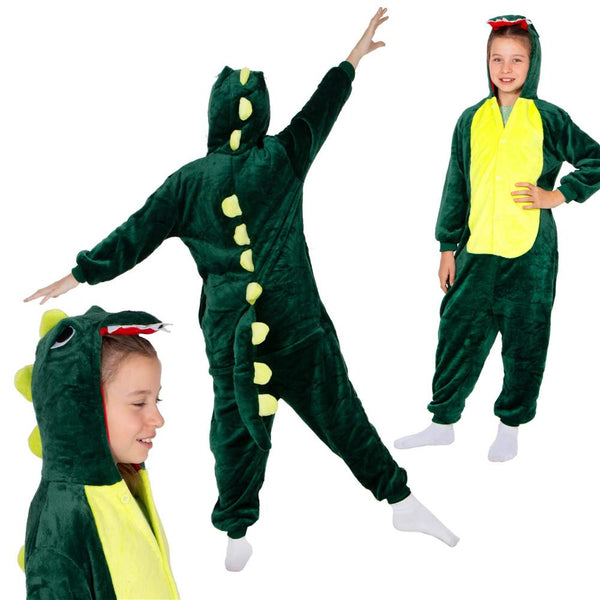 Pijama tip salopeta pentru copii, model Dragon, marime 120-130cm