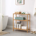 SONGMICS Raft de depozitare din bambus, cu 3 niveluri, 60x26x66 cm, maro