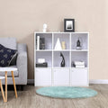 VASAGLE Biblioteca din lemn, cu 9 cuburi, 3 dulapuri inferioare, 98x98x29cm, alb