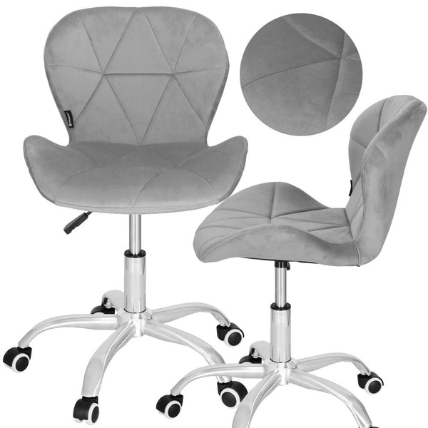 Scaun de birou ergonomic, tapitat cu catifea, 120kg, gri