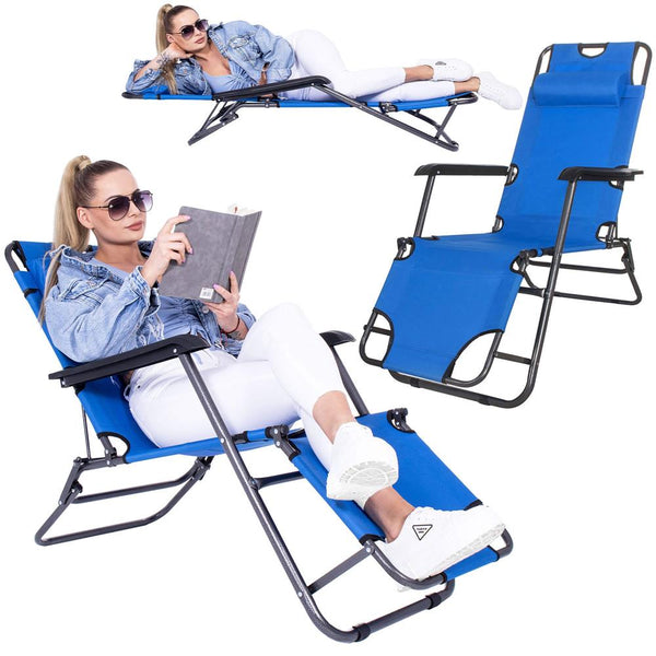 Sezlong pliabil SERSIMO GC4, Relax Zero Gravity, 80x60x153cm, Albastru deschis