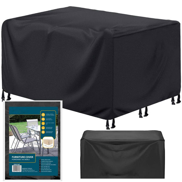 Husa mobilier gradina, impermeabila, cu protectie UV, 200x160x70cm, negru