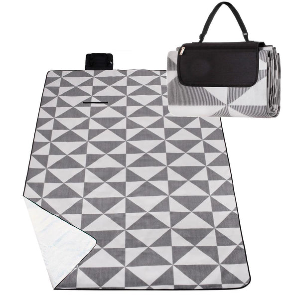 Patura pentru picnic sau plaja, cu folie izolatoare si maner, 180x220cm, gri