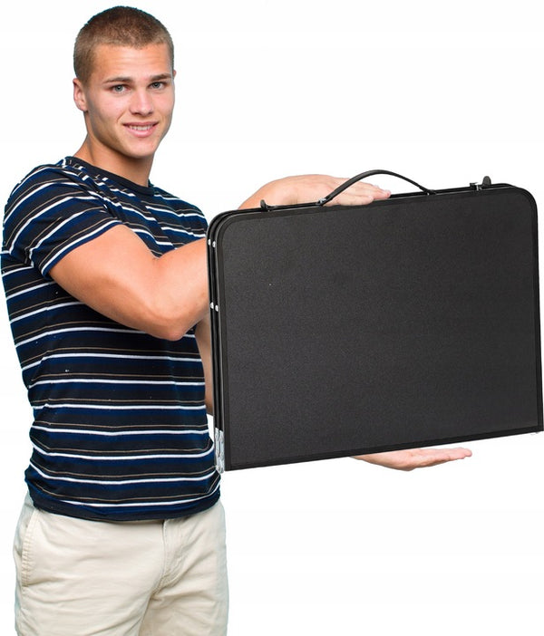 Masa pliabila metalica pentru gradina, plaja sau picnic, blat MDF, 60x42x27cm