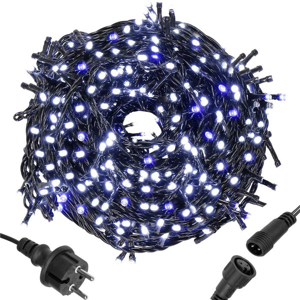 Instalatie lumini pentru bradul de Craciun, 25,5 metri, 300 LED-uri cu flash, albastru