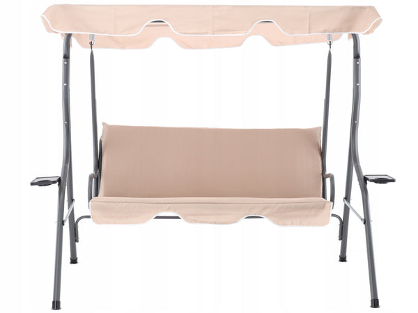 Leagan balansoar gradina Sersimo Cancun, 3 locuri, 220kg, bej inchis