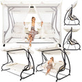 Balansoar leagan pat 4 persoane Sersimo Tenerife, cu plasa anti-insecte, sarcina 320kg