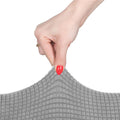 Husa universala pentru scaun, marime universala, poliester si spandex, 45 x 60 cm, gri cu carouri