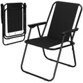 Scaun de plaja Sersimo, pliabil, 100kg, 52x73cm, negru