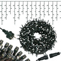 Ghirlanda luminoasa tip perdea Premium 300 LED-uri, 14,5m, 18Wati, interior/exterior, cu flash, alb rece