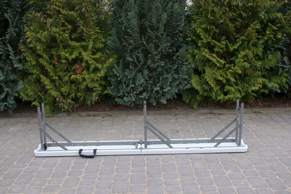 Banca pliabila pentru gradina sau catering, HDPDE, 180x24x42cm, alb