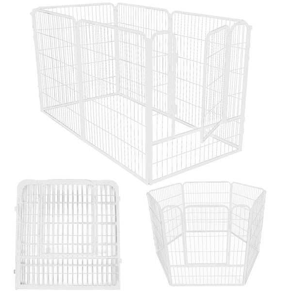 Tarc pentru animale de companie, din fier, forma configurabila, cu usa de acces, 4XL, 184x100x93cm, alb