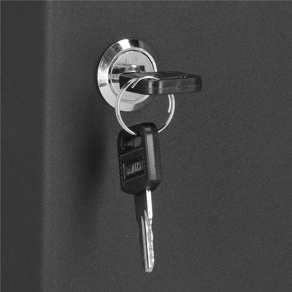 Cutie metalica din otel pentru 100 chei, echipata, 30x24x7cm, neagra