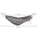 Hamac doua persoane cu franjuri si 2 perne, 200kg, 200×150 cm, gri inchis