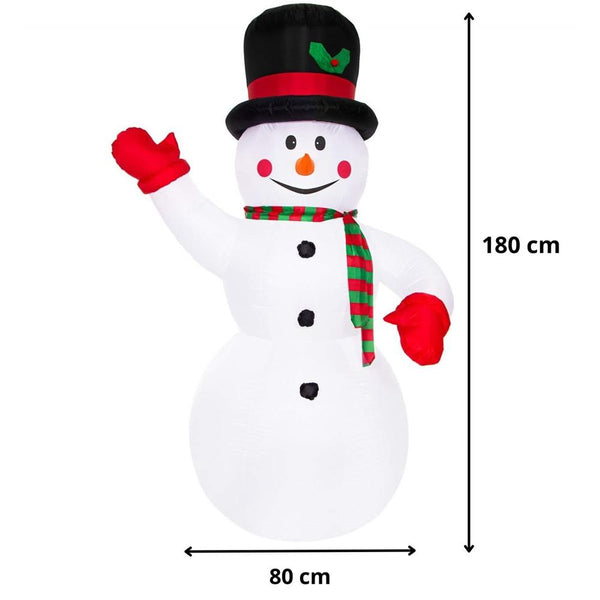 Figurina Craciun Om de Zapada, gonflabila, cu iluminare LED, umflare automata, 180cm