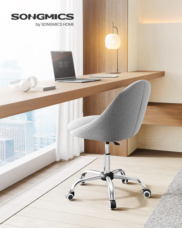 SONGMICS Scaun de birou ergonomic, inaltime reglabila, 60x60x(80-90) cm, gri