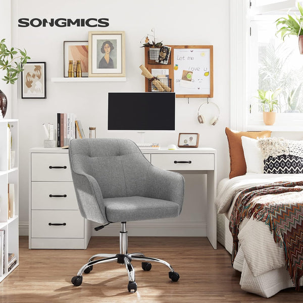 SONGMICS Scaun de birou ergonomic, inaltime reglabila, 65x69x(83-93) cm, gri