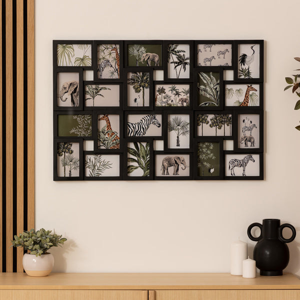 Rama foto colaj Atmosphera Cali pentru 24 poze, format mare, negru, 86x57 cm