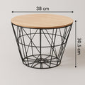 Masuta cafea rotunda Atmosphera Kumi, 38x30 cm, negru