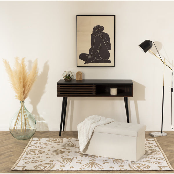 Taburet dublu pliabil Atmosphera Lysandre, MDF si poliester, 76x38x38 cm, bej