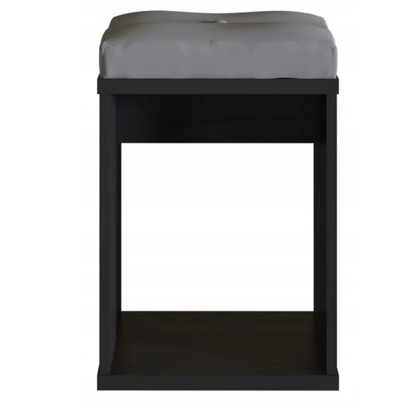 Taburet pentru masuta de toaleta cu sezut confortabil, 30x30x42 cm, negru